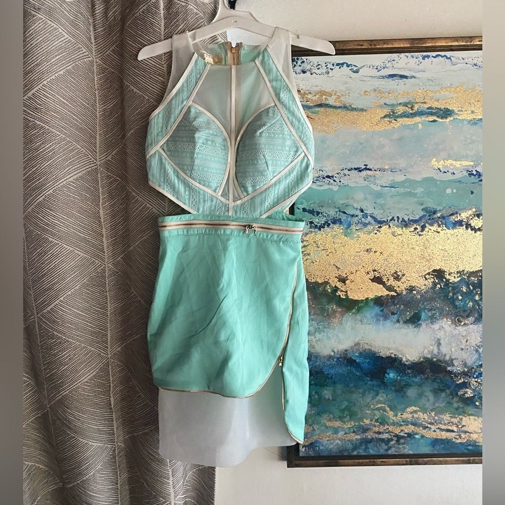 Snidel short mint green and beige dress size small